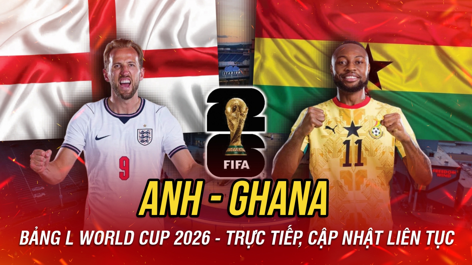 Trực tiếp Anh - Ghana: Kane lĩnh xướng hàng công, Spence bất ngờ đá chính